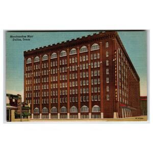 Merchandise Mart Dallas Texas Linen Postcard C.T. Art-Colortone Vintage 1930s